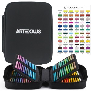 ARTEXAUS 72  Colored Pencils for Adult Coloring, 72 Colors Drawing Pencils with Soft Oil-Based Cores, Professional Art Supplies for Artists, Vibrant Color Pencil Set In Zipper Case for Teens. 
